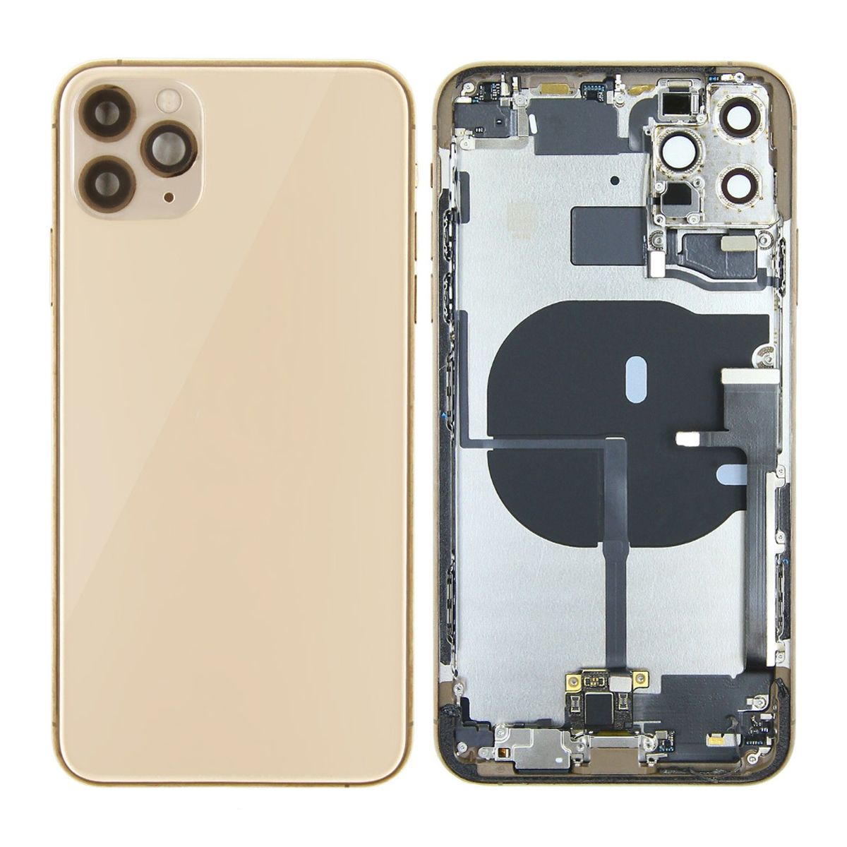 iPhone 11 Pro Max Back Cover with Full Frame - Gold