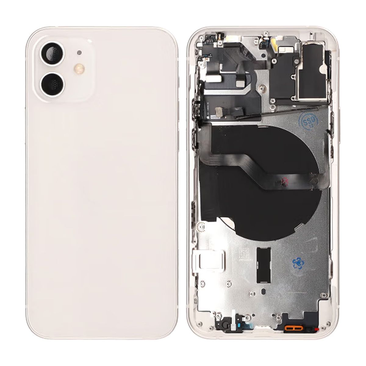 iPhone 12 Baksida med Komplett Ram OEM - Vit