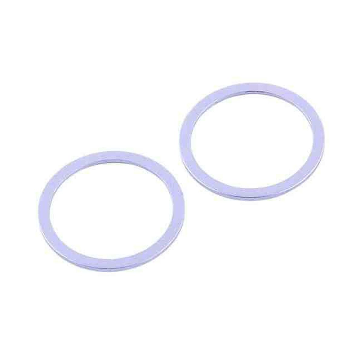 iPhone 12 Linsskydd med Metallram - Lila (2-pack)