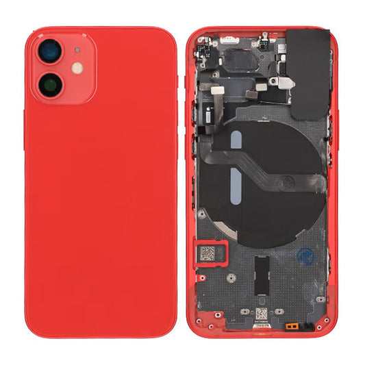 iPhone 12 Mini Baksida Komplett Med Smådelar - Röd