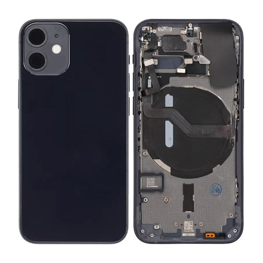 iPhone 12 Mini Baksida Komplett Med Smådelar - Svart