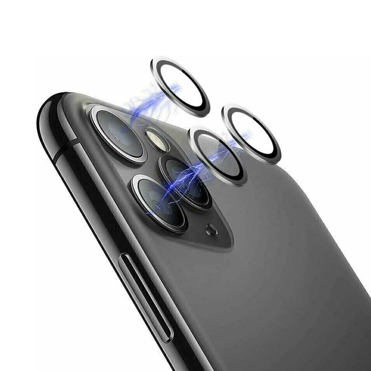 iPhone 12 Mini Lens Protector with Metal Frame - Black 2-pack