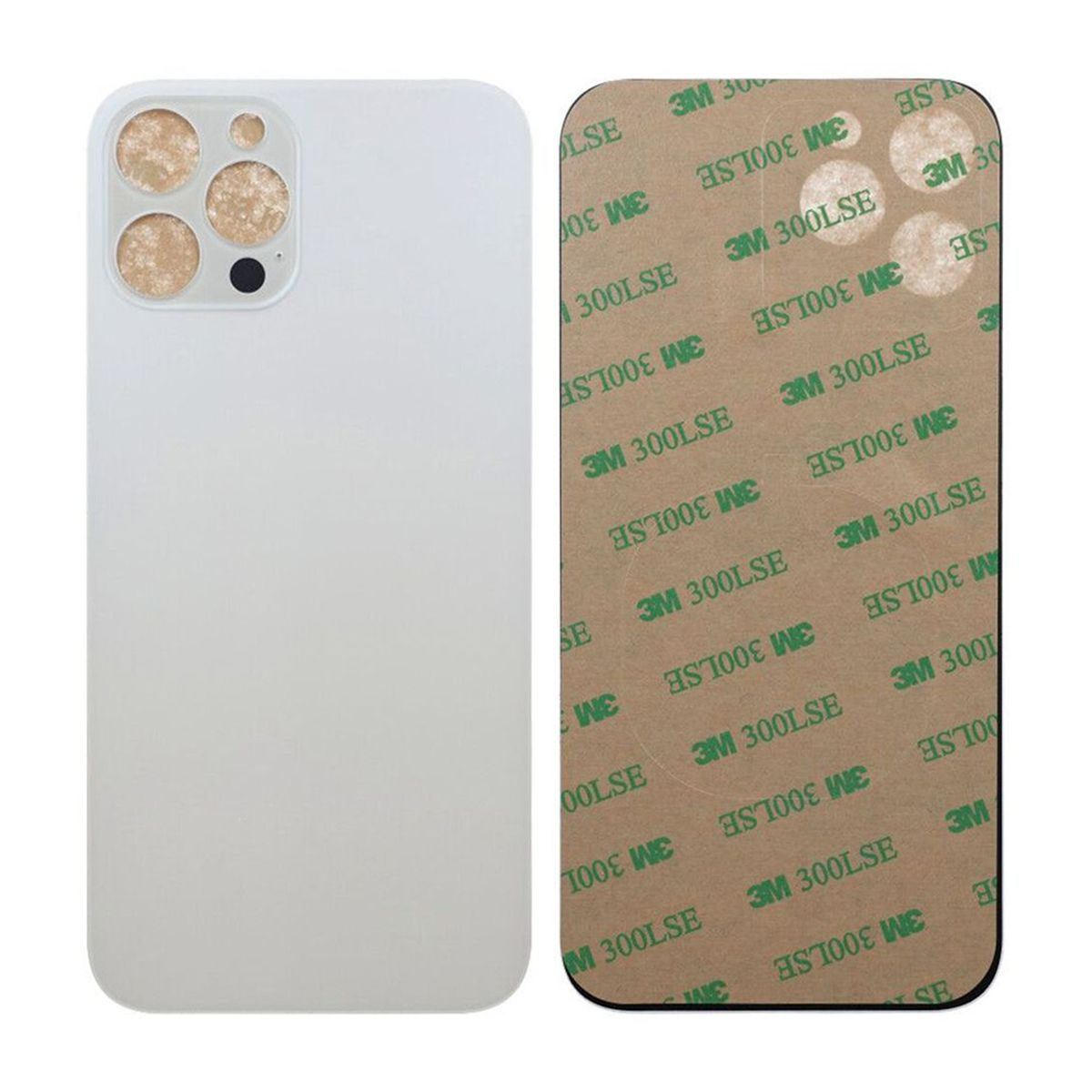 iPhone 12 Pro Baksida Glas med självhäftande tejp - Vit