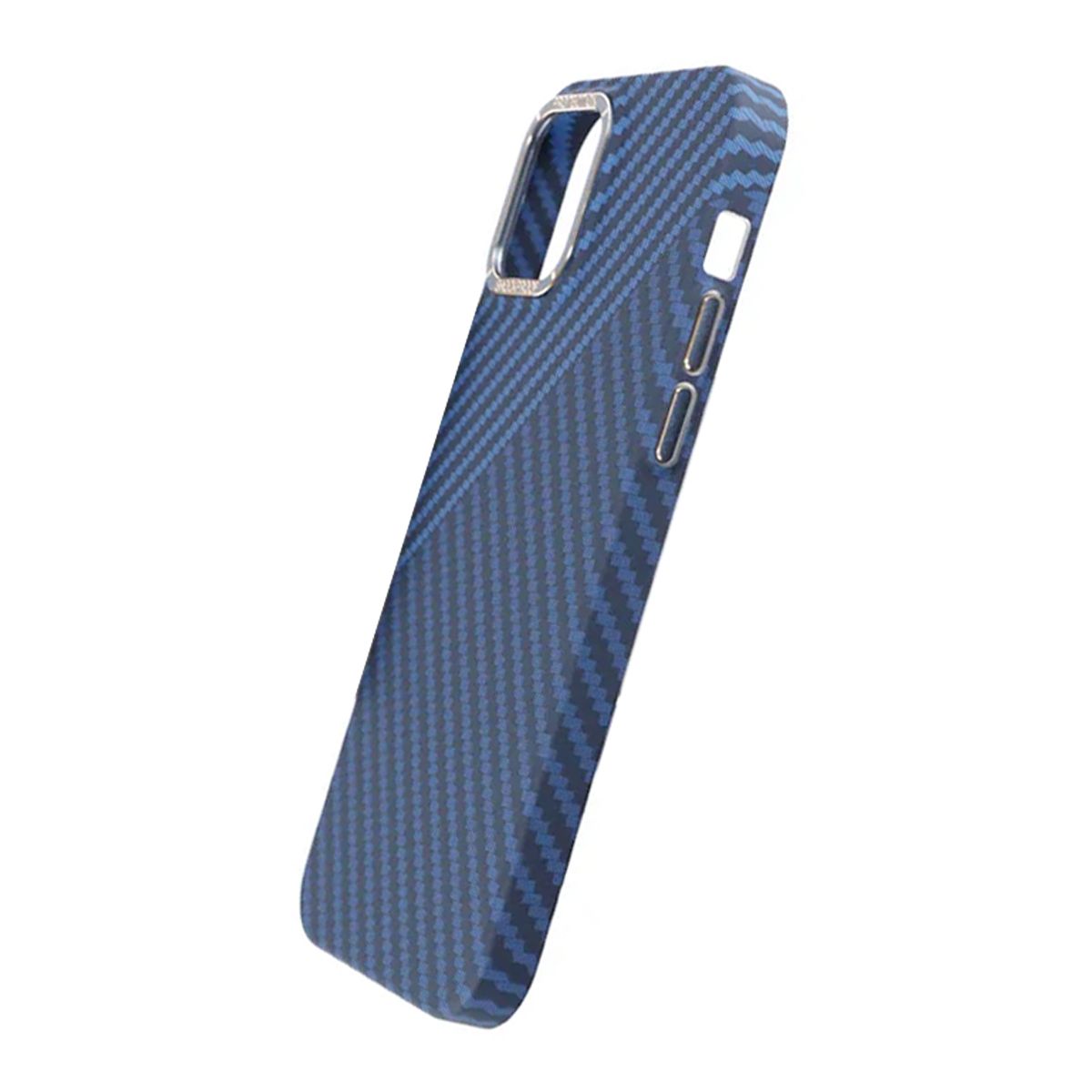 Carbon Fiber Phone Case for iPhone 12 Pro Max - Blue and Gray