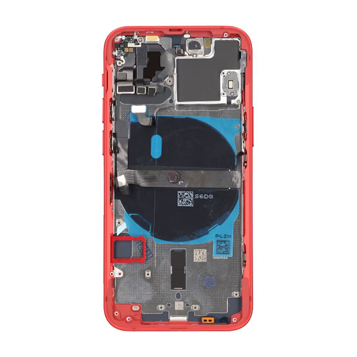 iPhone 13 Mini Baksida Komplett Med Smådelar - Röd