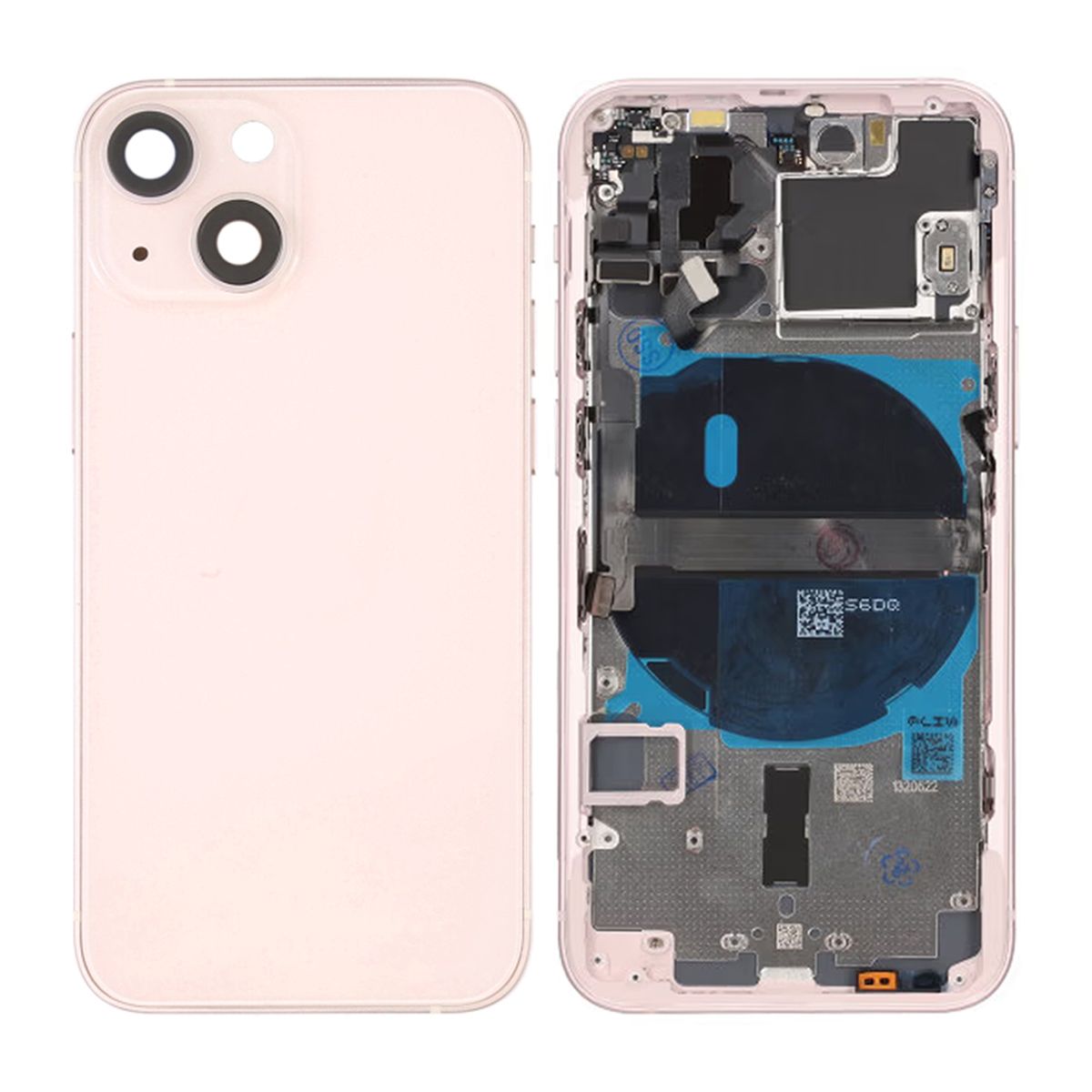 iPhone 13 Mini Baksida Komplett Med Smådelar - Rosa
