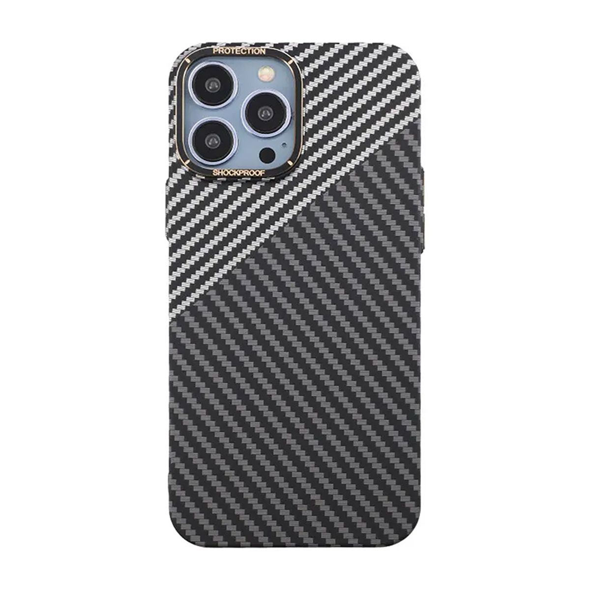 Kolfiber Skal iPhone 13 Pro Max - Svart & Vit