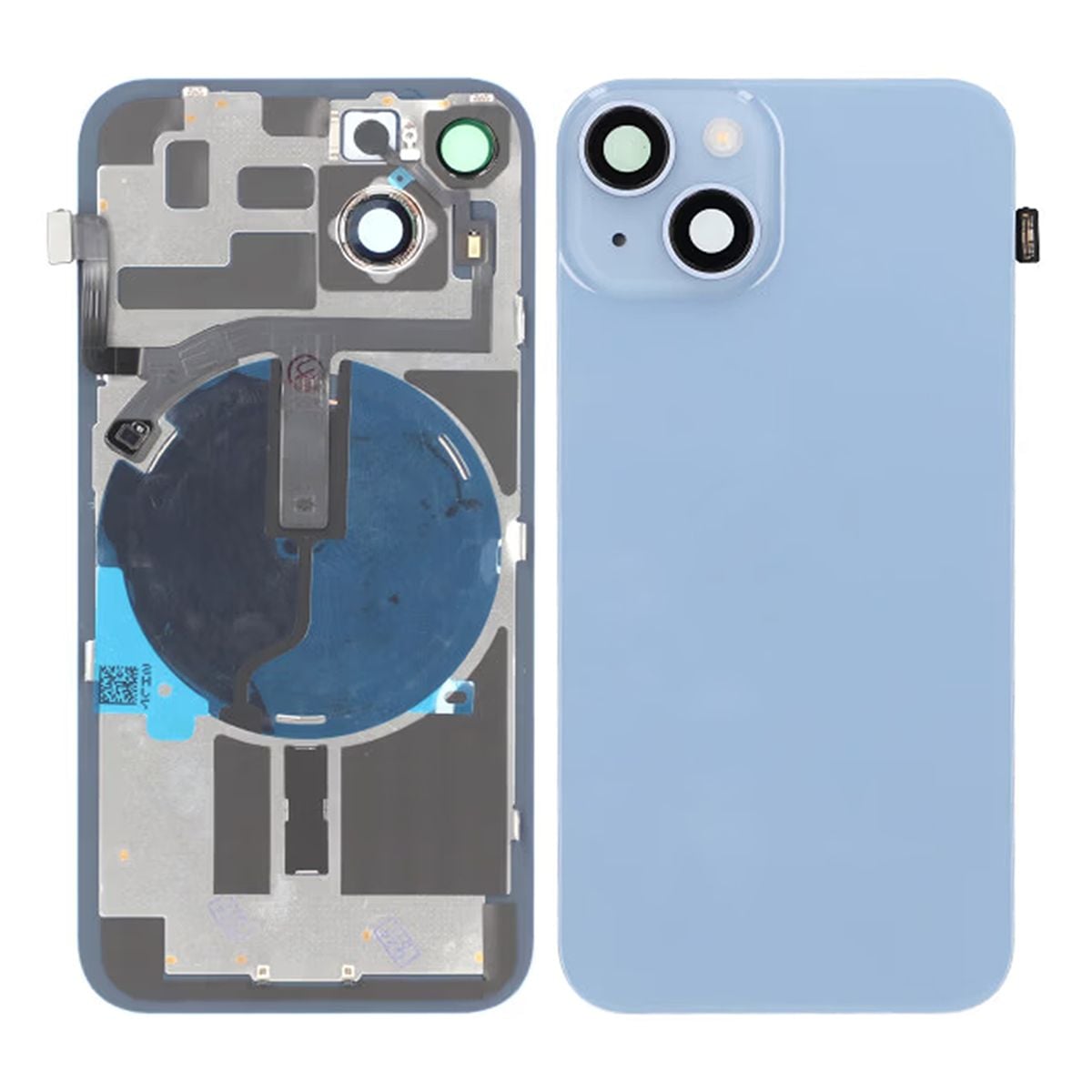 iPhone 14 Back Cover Glass OEM Blue With Small Parts Magsafe Magnet