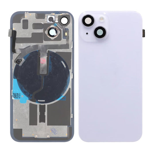 iPhone 14 Back Cover Glass OEM Purple With Small Parts Magsafe Magnet