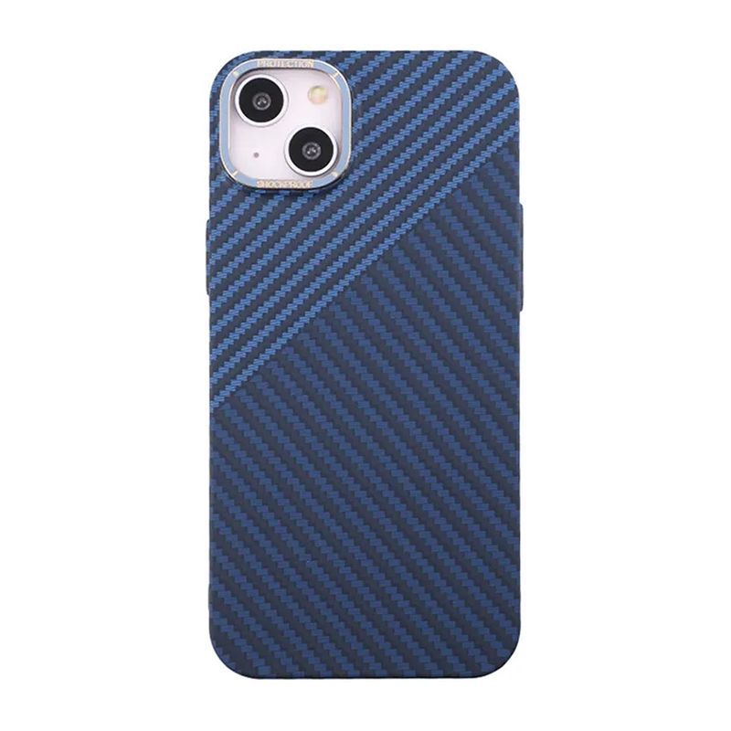 Kolfiber Skal iPhone 14 Plus - Blå & Grå