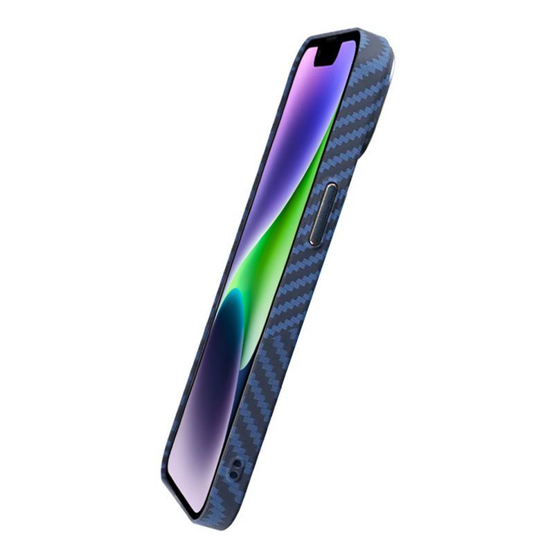 Kolfiber Skal iPhone 14 Plus - Blå & Grå