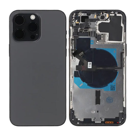 iPhone 14 Pro Max Back Cover Complete OEM Black With Small Parts