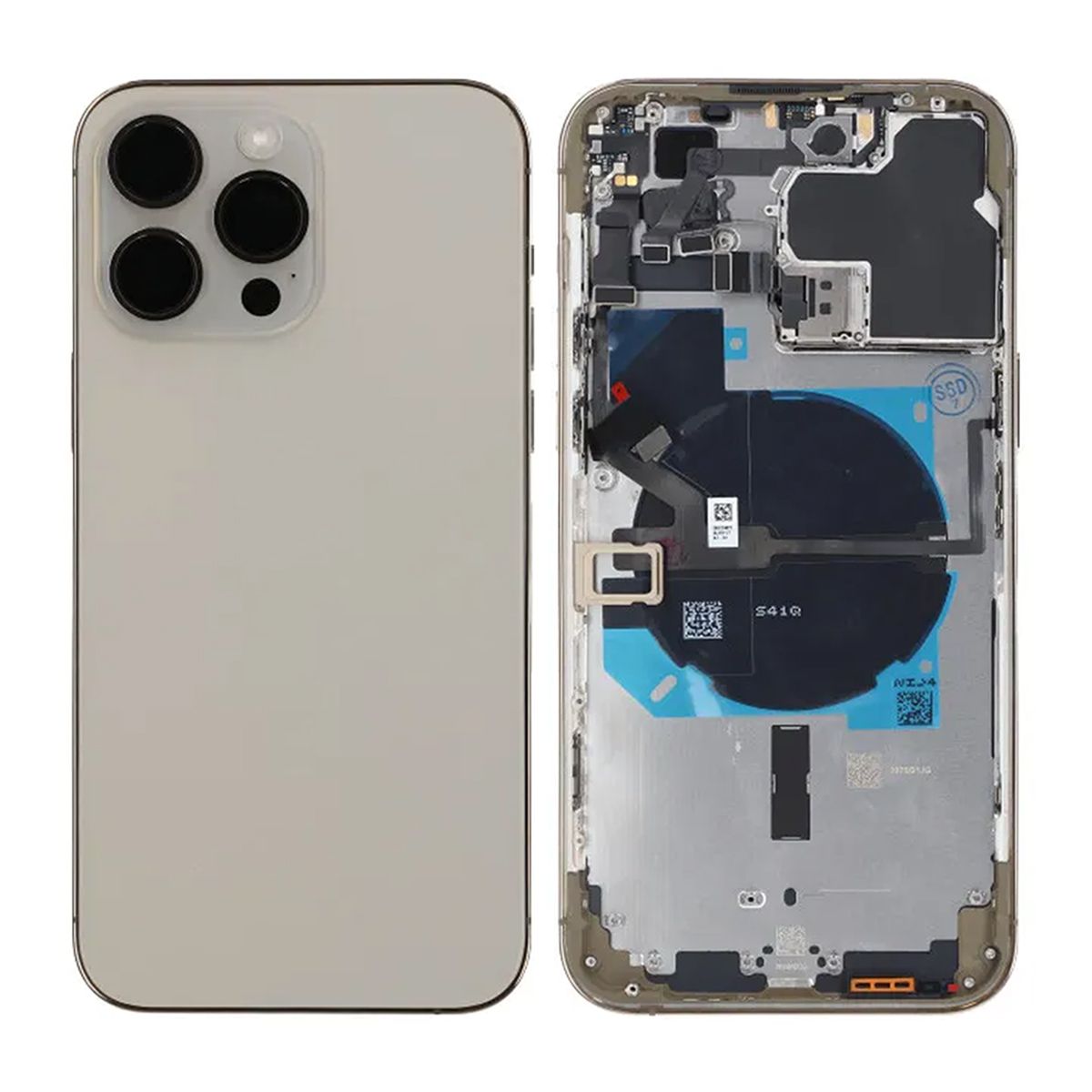 iPhone 14 Pro Max Back Cover Complete Original Gold With Small Parts