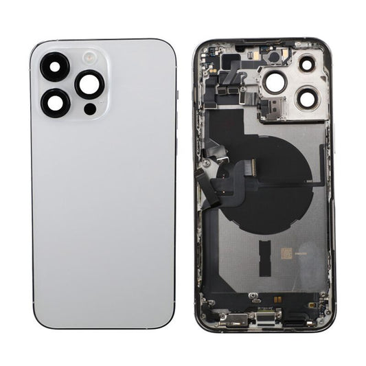 iPhone 14 Pro Max Back Cover with Full Frame - Silver