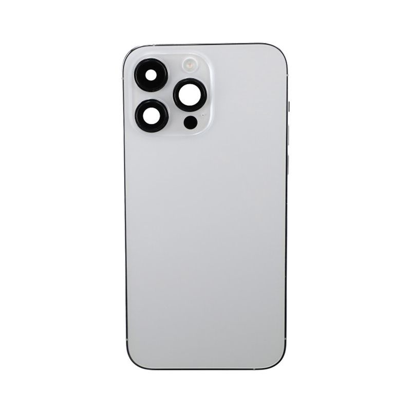 iPhone 14 Pro Max Back Cover with Full Frame - Silver