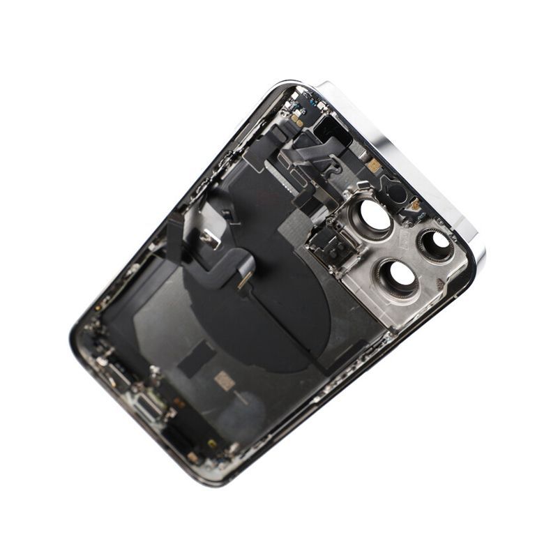 iPhone 14 Pro Max Back Cover with Full Frame - Silver