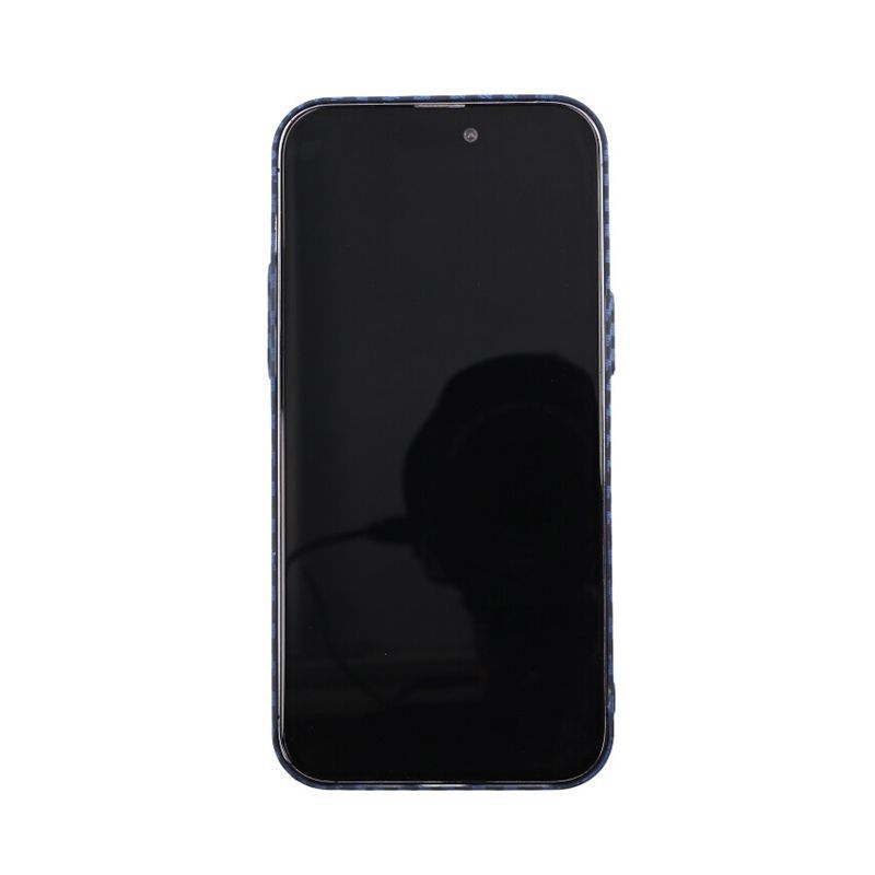 Carbon Fiber Phone Case for iPhone 14 Pro Max - Blue and Gray
