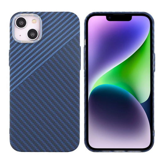iPhone 15 Mobilskal i Kolfiber - Blå/Grå