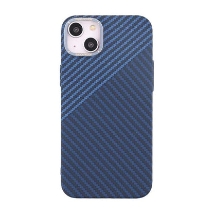 iPhone 15 Mobilskal i Kolfiber - Blå/Grå