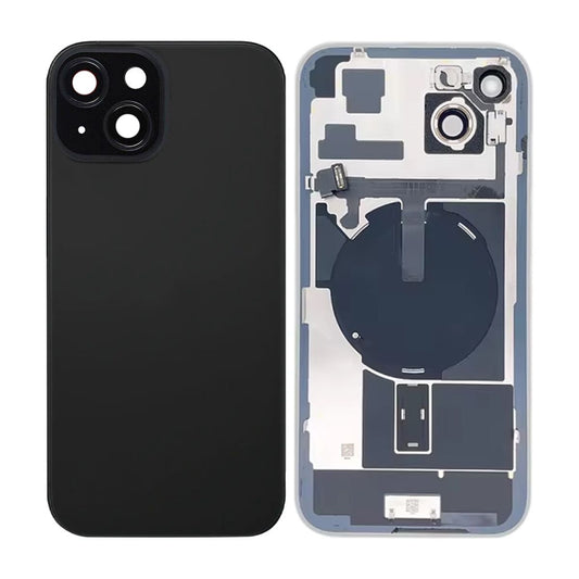 iPhone 15 Plus Baksida Glas med smådelar - Svart