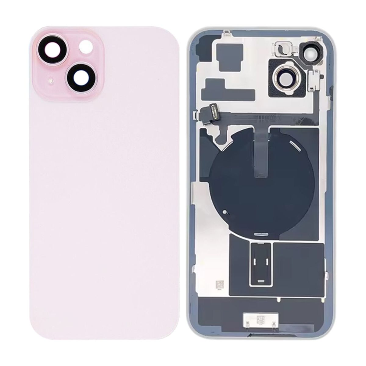iPhone 15 Plus Back Glass with small parts - Pink