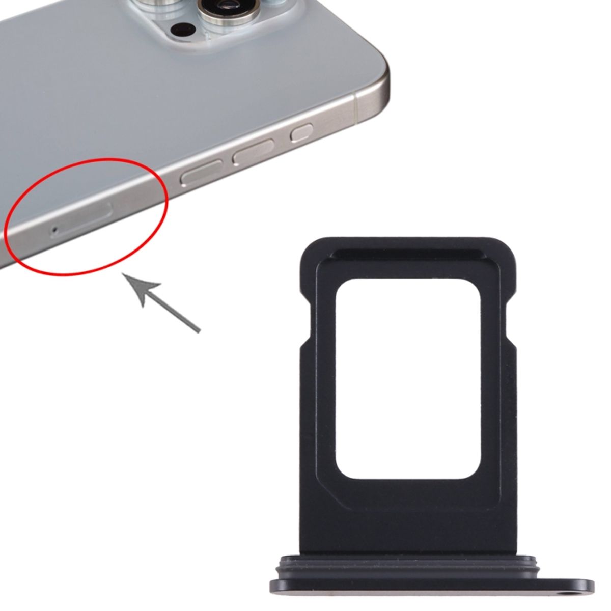 iPhone 15 Pro/15 Pro Max Simkortshållare - Svart