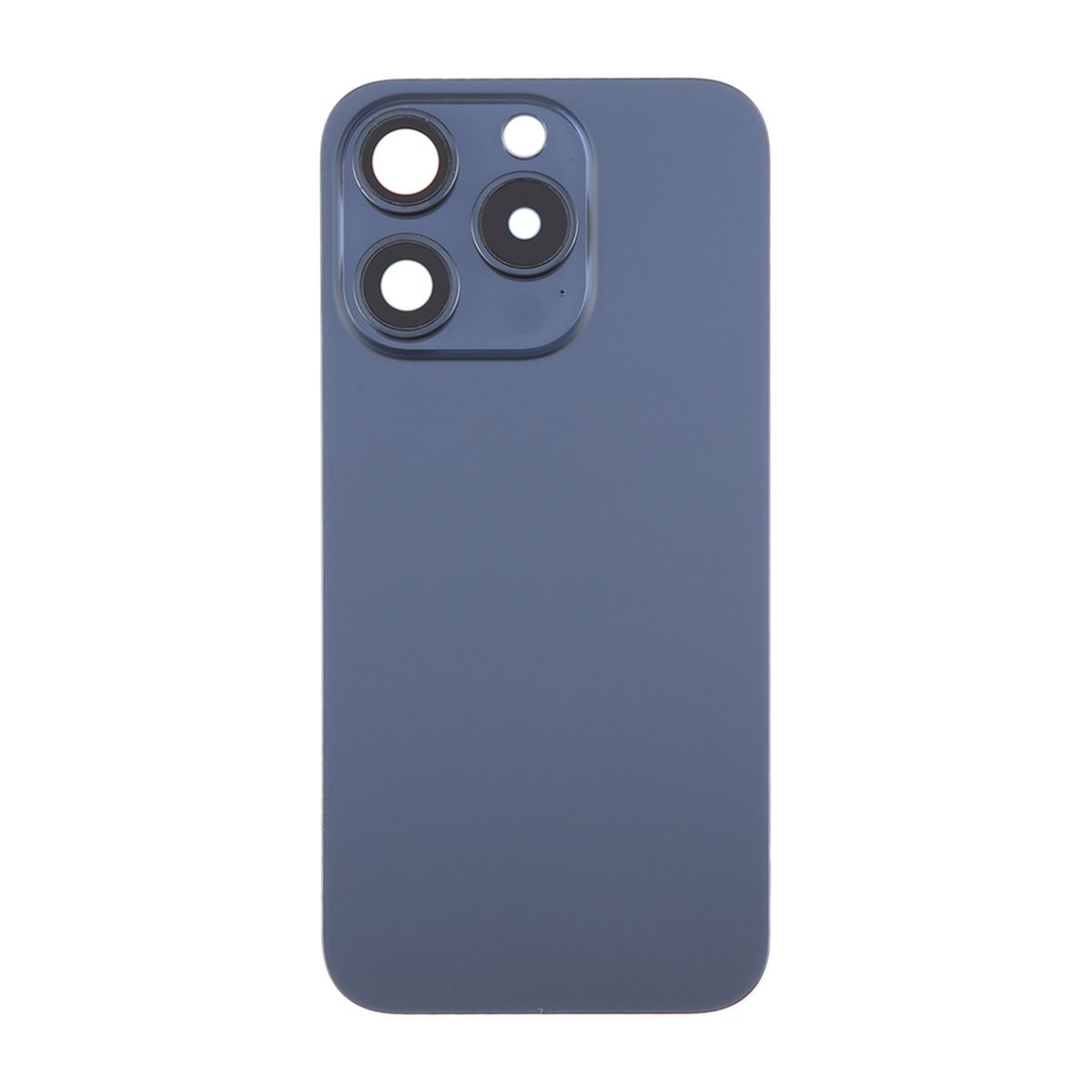 iPhone 15 Pro Baksida Glas med Magnet och Kameralins - Blå Titan
