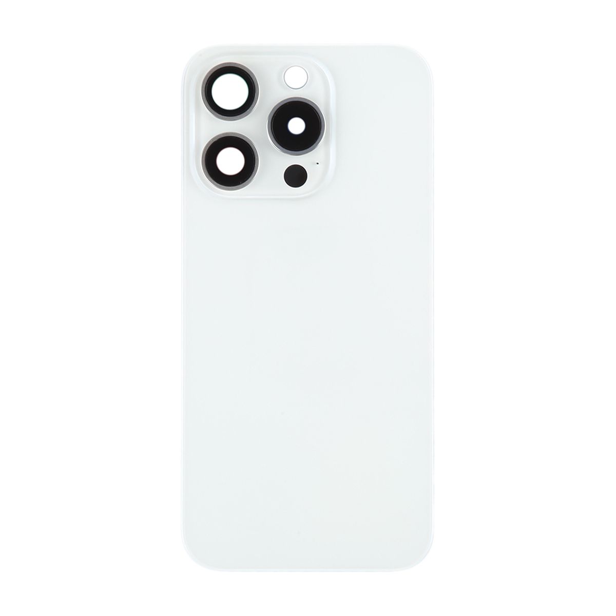 iPhone 15 Pro Baksida Glas med Magnet och Kameralins - Vit Titan