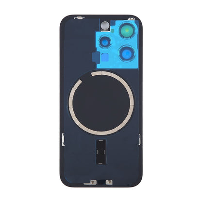 iPhone 15 Pro Baksida Glas med Magnet och Kameralins - Vit Titan