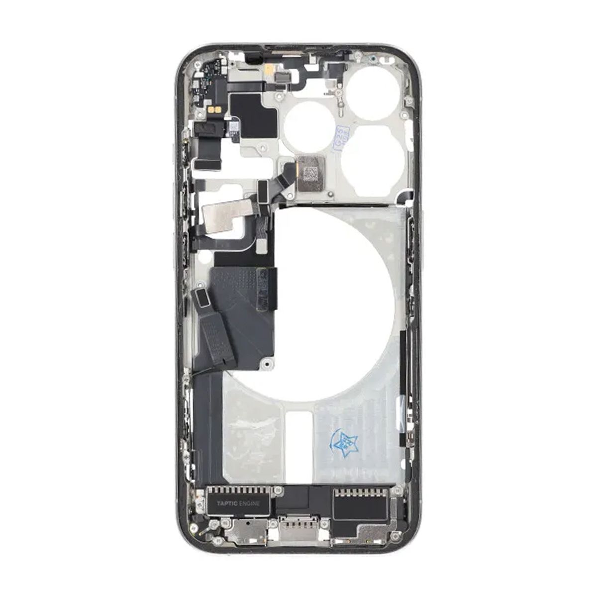 Mittenram med smådelar för iPhone 15 Pro - Vitt Titan OEM
