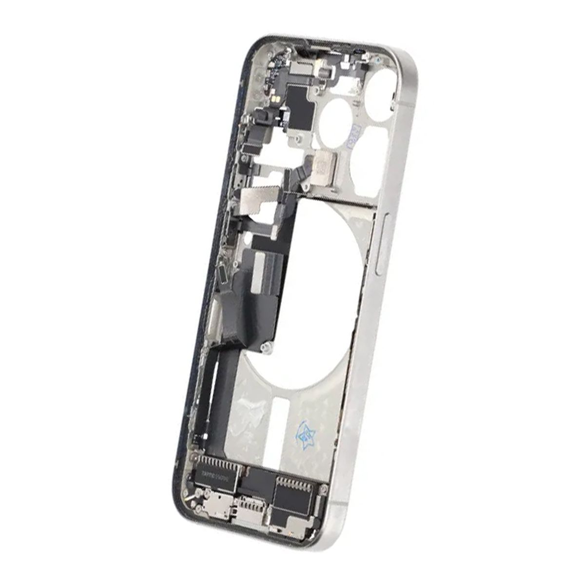 Mittenram med smådelar för iPhone 15 Pro - Vitt Titan OEM