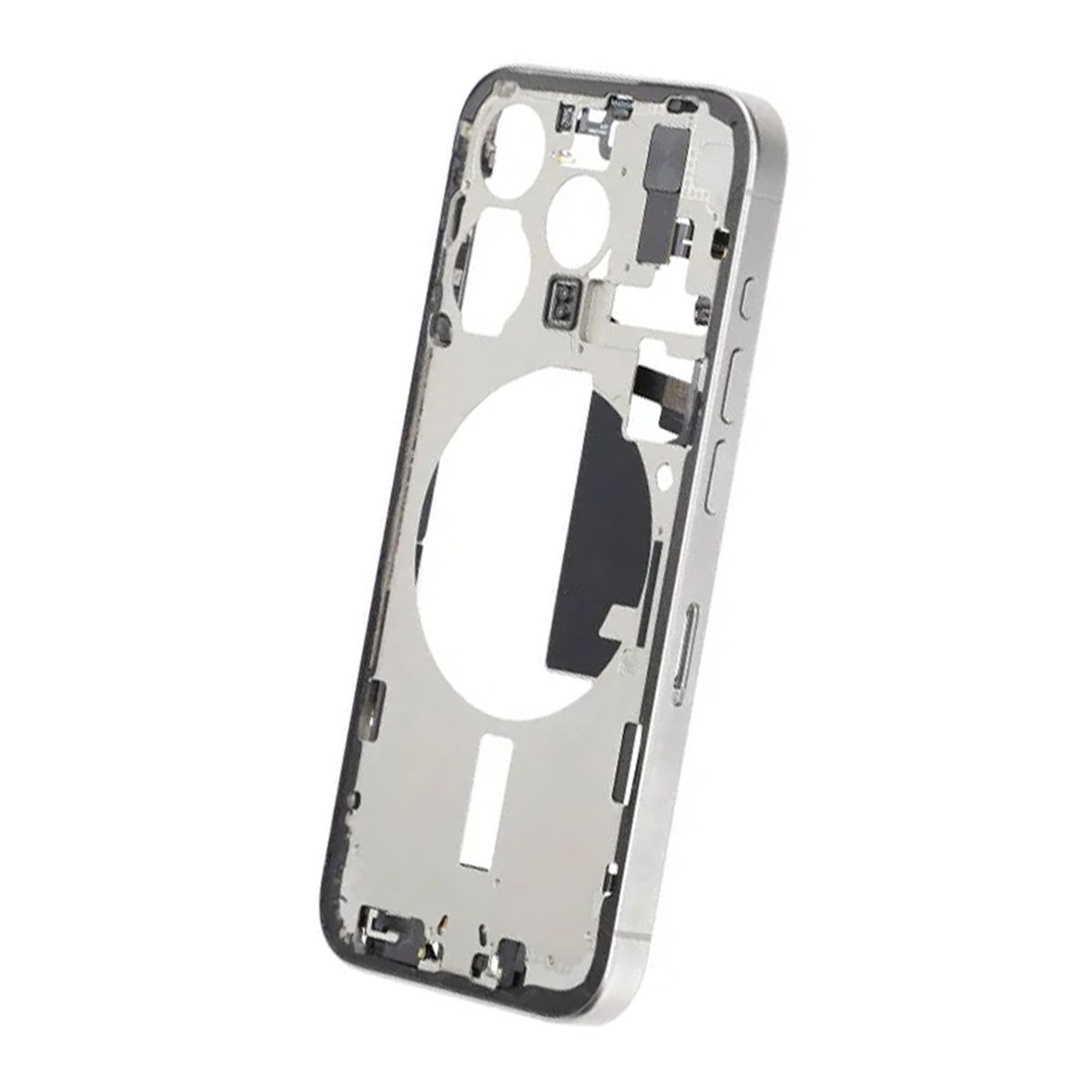 Mittenram med smådelar för iPhone 15 Pro - Vitt Titan OEM