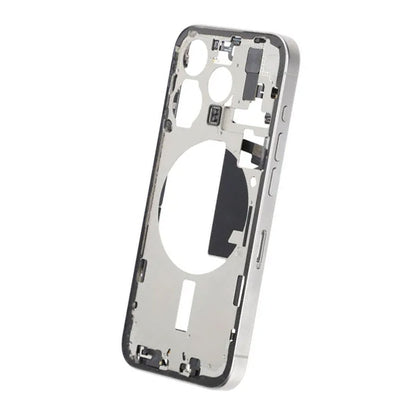 Mittenram med smådelar för iPhone 15 Pro - Vitt Titan OEM