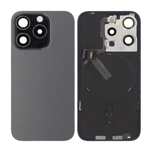 iPhone 15 Pro Back Cover Glass OEM Black Titanium With Small Parts Magsafe Magnet