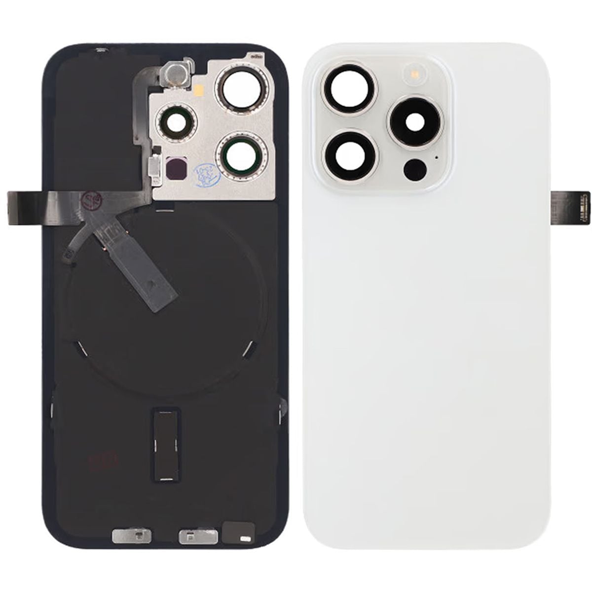 iPhone 15 Pro Baksida Glas Komplett OEM - Titanvit