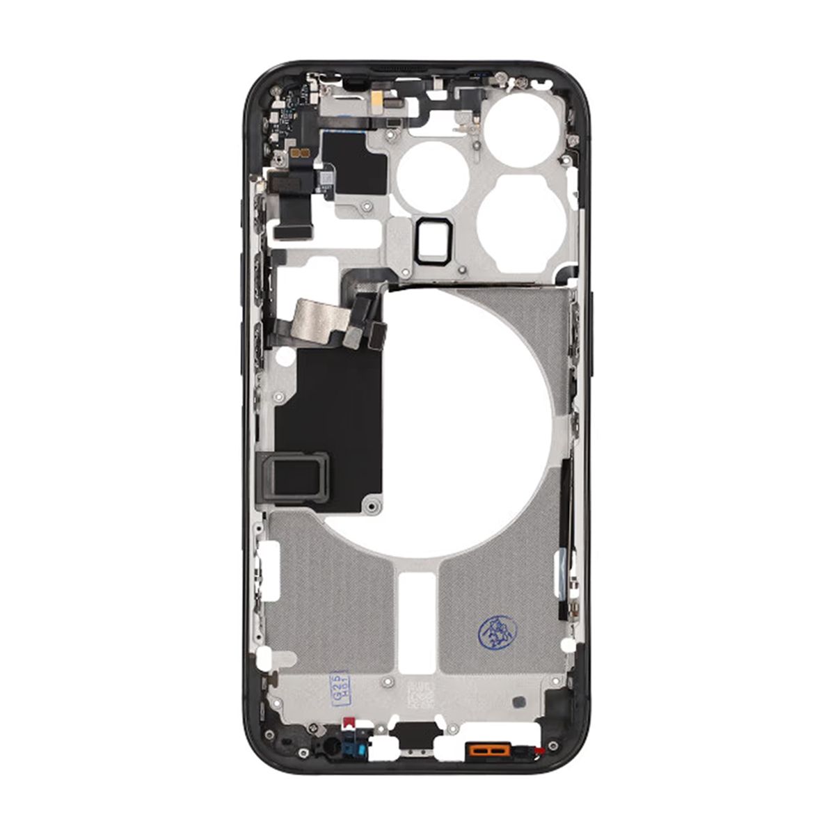 iPhone 15 Pro Middle Frame with Small Parts OEM - Titanium Black