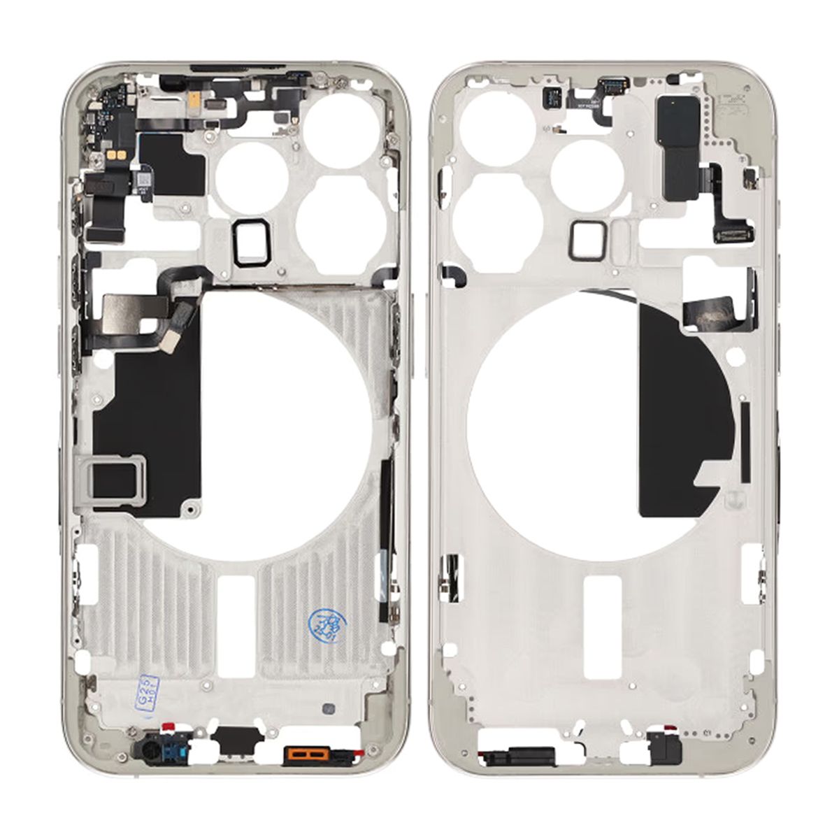 iPhone 15 Pro Mittenram med smådelar OEM - Titanvit