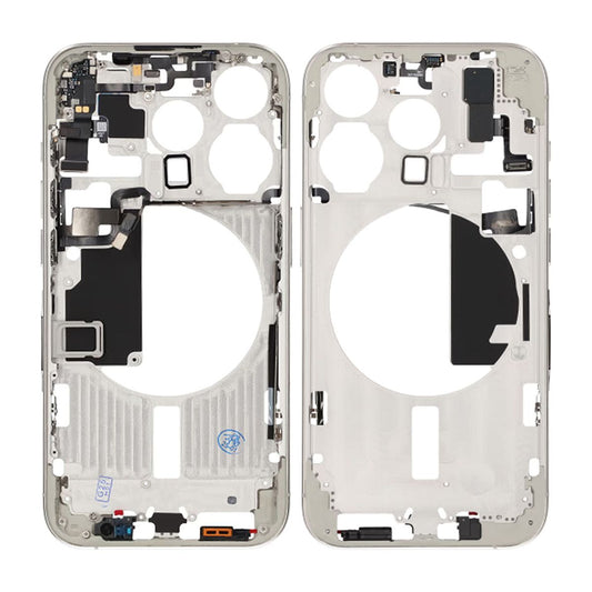 iPhone 15 Pro Mittenram med smådelar OEM - Titanvit