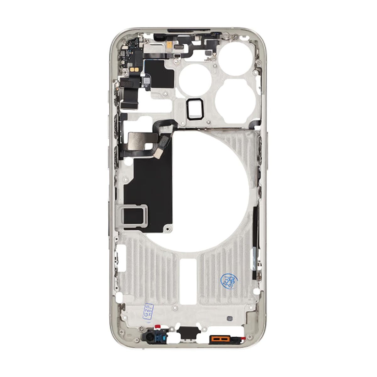 iPhone 15 Pro Mittenram med smådelar OEM - Titanvit