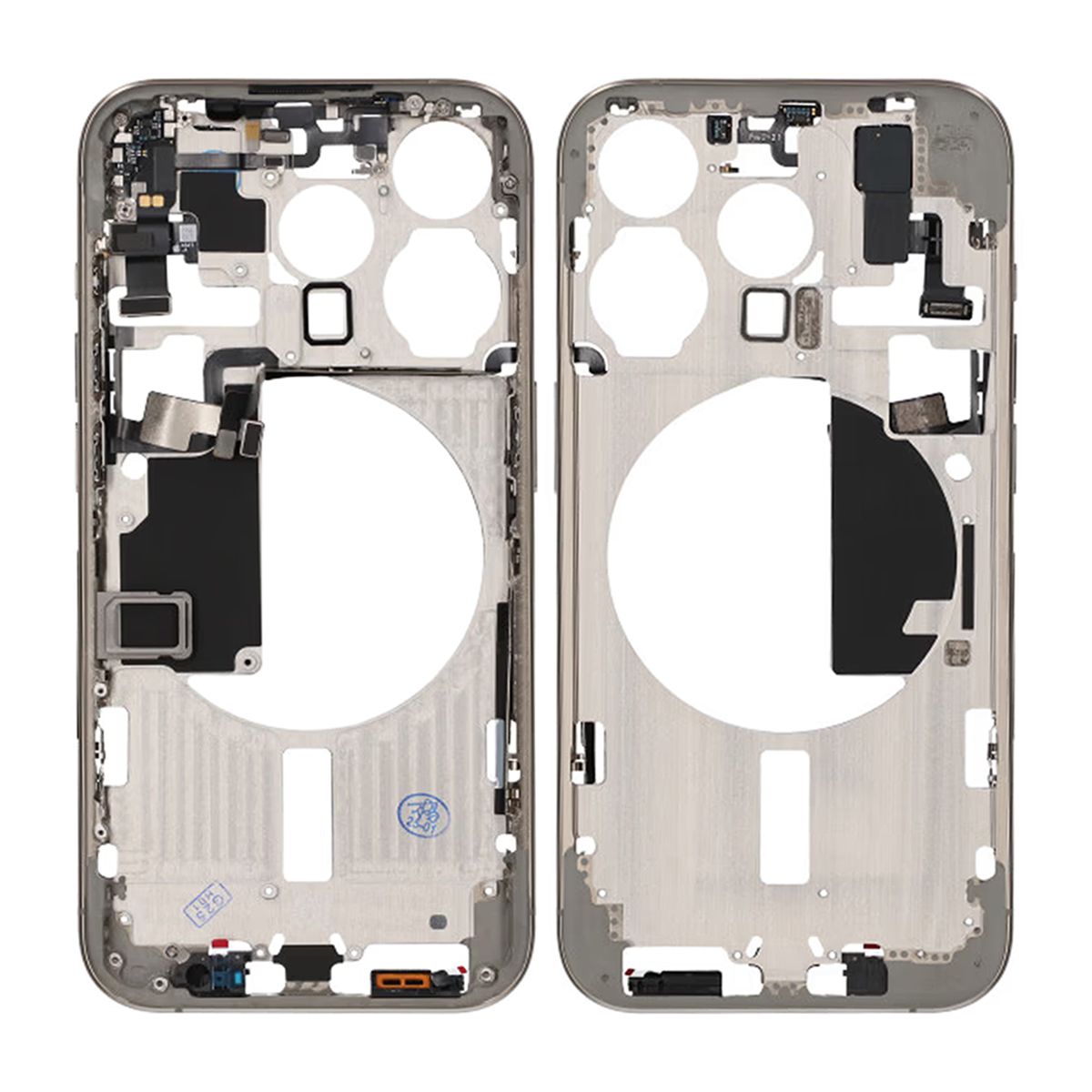 iPhone 15 Pro Middle Frame with Small Parts OEM - Natural Titanium