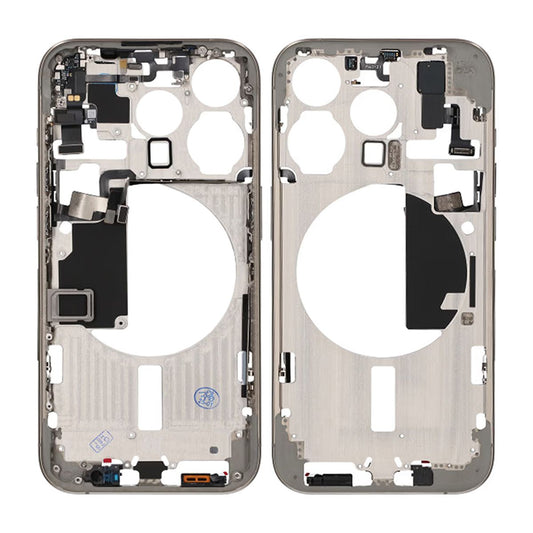 iPhone 15 Pro Middle Frame with Small Parts OEM - Natural Titanium