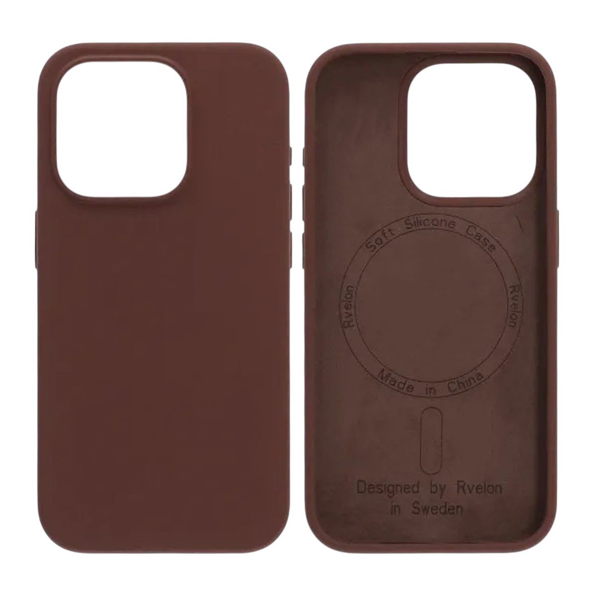 iPhone 15 Pro Case - Silicone With Magsafe Rvelon Earthy Brown