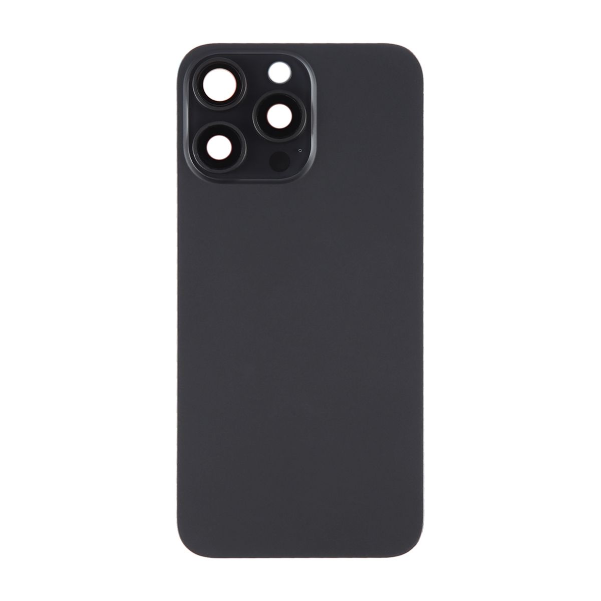 iPhone 15 Pro Max Baksida Glas med Magnet och Kameralins - Svart Titan