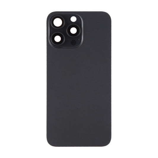iPhone 15 Pro Max Baksida Glas med Magnet och Kameralins - Svart Titan