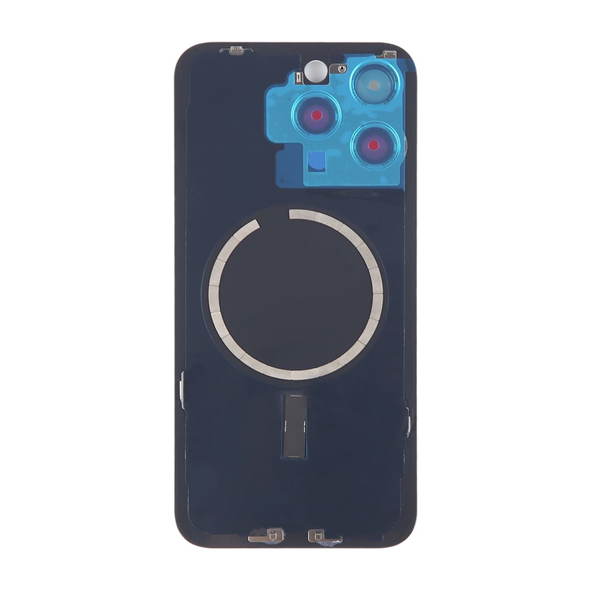 iPhone 15 Pro Max Baksida Glas med Magnet och Kameralins - Svart Titan
