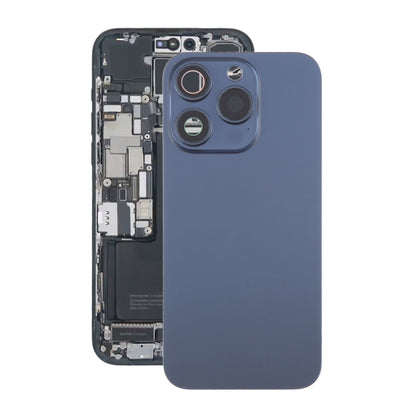 iPhone 15 Pro Max Baksida Glas med Magnet och Kameralins - Blå Titan