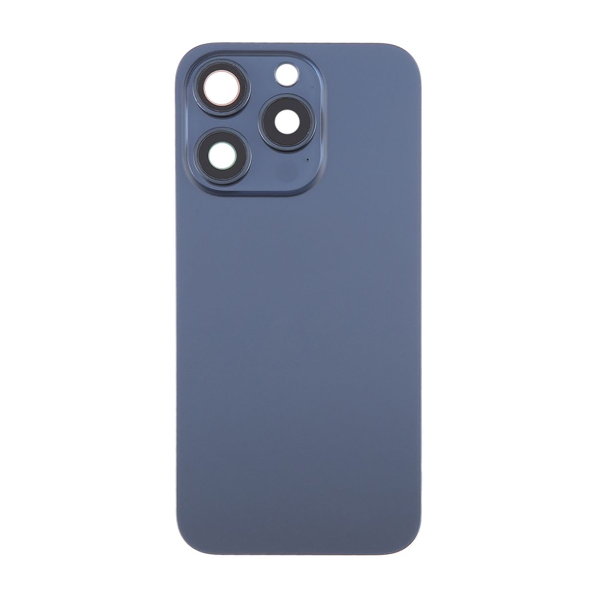 iPhone 15 Pro Max Baksida Glas med Magnet och Kameralins - Blå Titan