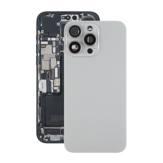 iPhone 15 Pro Max Baksida Glas med Magnet och Kameralins - Naturlig Titan