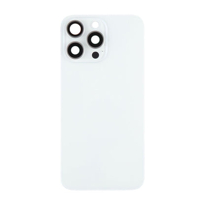 iPhone 15 Pro Max Baksida Glas med Magnet och Kameralins - Vit Titan