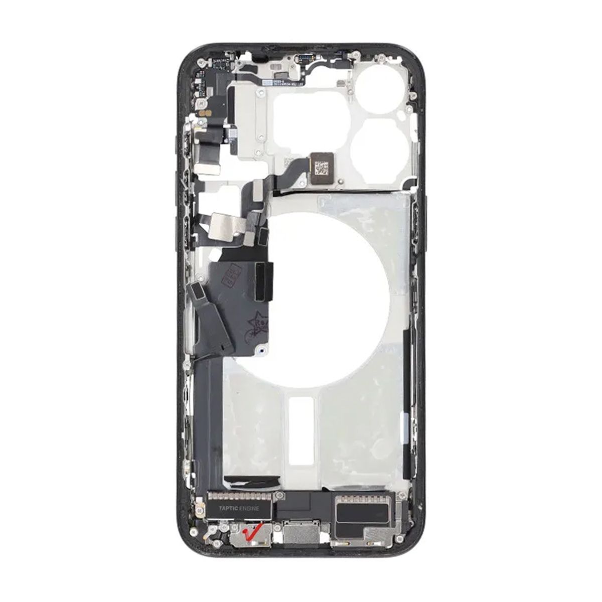 Mittenram med smådelar för iPhone 15 Pro Max - Svart Titan OEM